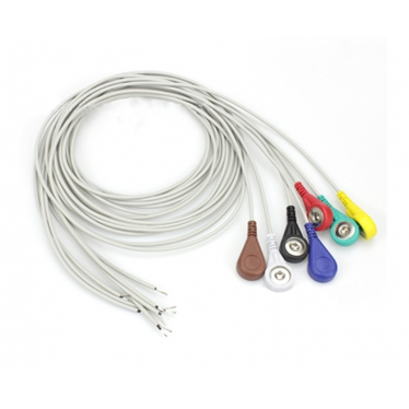 4.0电极扣导联线 ECG连接线 监护仪屏蔽线 纽扣式理疗线