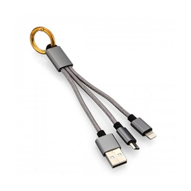 一拖二钥匙扣尼龙编织数据线