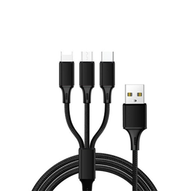 可定制尼龙编织合金一拖三数据线