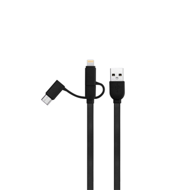 2合1 USB电缆C型Micro USB快速充电电缆1M多功能USB C尼龙编织物，适用于Android手机电缆