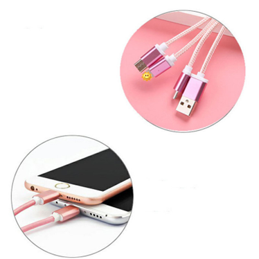 深圳工厂批发礼品3合1金粉银色钥匙扣USB充电线