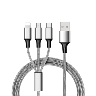 3合1 USB电缆尼龙编织USB电缆耐用可充电USB电缆1M 2M 3M定制